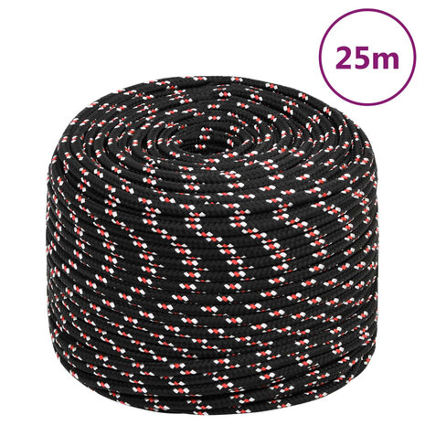 Boot touw 10 mm 25 m polypropyleen zwart 1