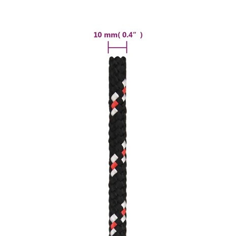 Boot touw 10 mm 25 m polypropyleen zwart 6