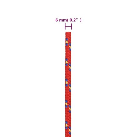 Boottouw 6 mm 50 m polypropyleen rood 6