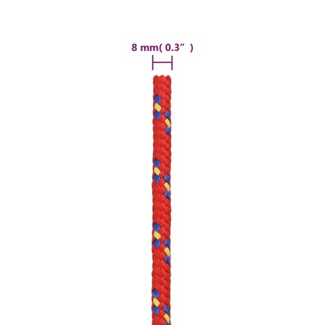 Boottouw 8 mm 25 m polypropyleen rood 6