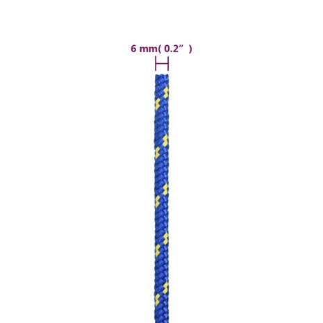 Boot touw 6 mm 50 m polypropyleen blauw 6