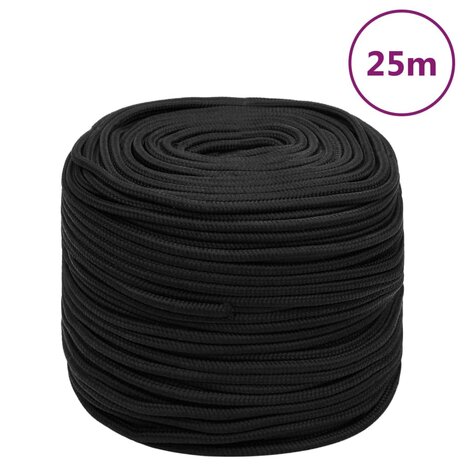 Boottouw 6 mm 25 m polypropeen zwart 1