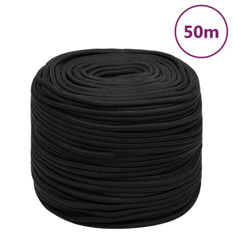 Boottouw 6 mm 50 m polypropeen zwart 1