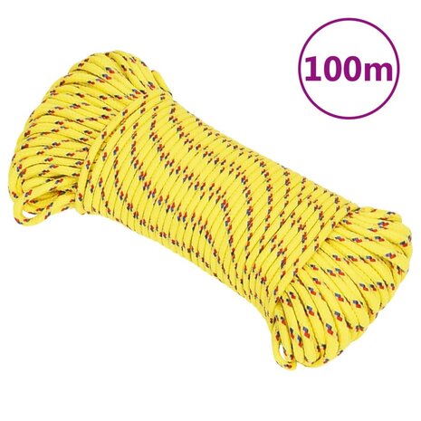 Boottouw 4 mm 100 m polypropyleen geel 1