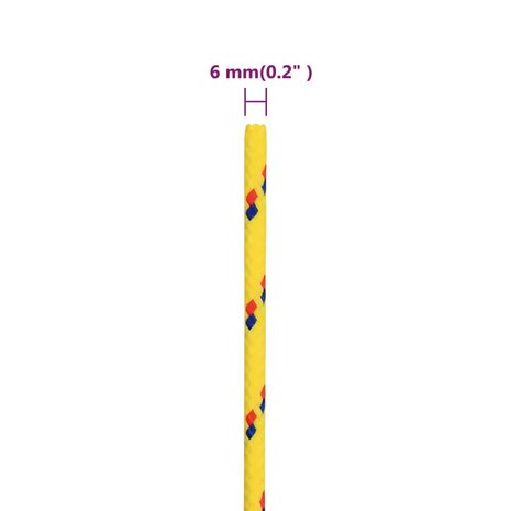 Boottouw 6 mm 50 m polypropyleen geel 6