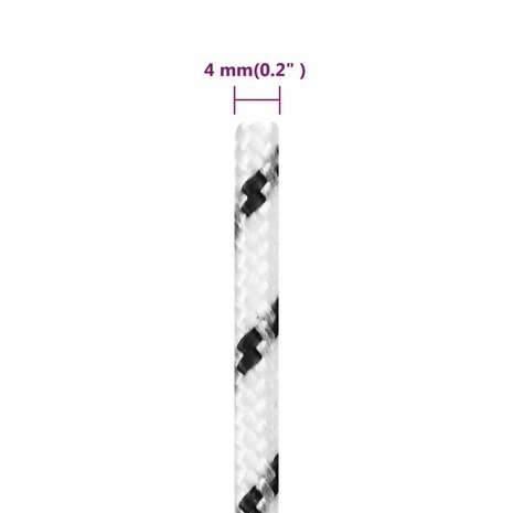 Boottouw gevlochten 4 mmx50 m polyester wit 5