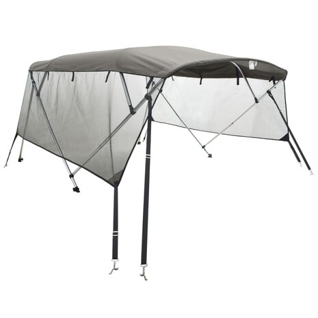 Biminitop 4 bogen met mesh zijwanden 243x(185-198)x137 cm 2