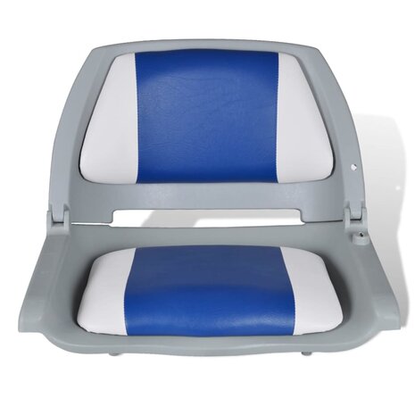 Bootstoelen 2 st inklapbare rugleuning 41x51x48 cm blauw wit 3