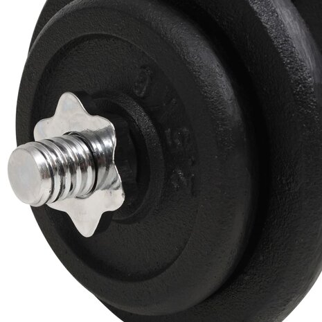 18-delige Halterset 40 kg gietijzer 6