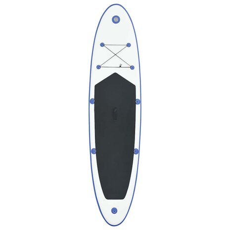 Stand Up Paddleboardset opblaasbaar blauw en wit  3