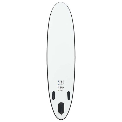 Stand-up paddleboard opblaasbaar zwart en wit 4