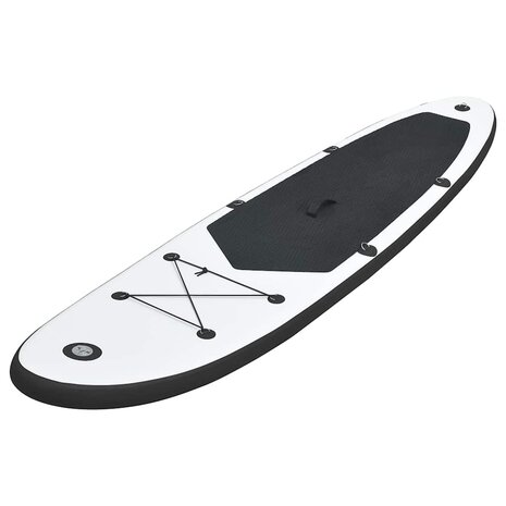 Stand Up Paddleboardset opblaasbaar zwart en wit 2