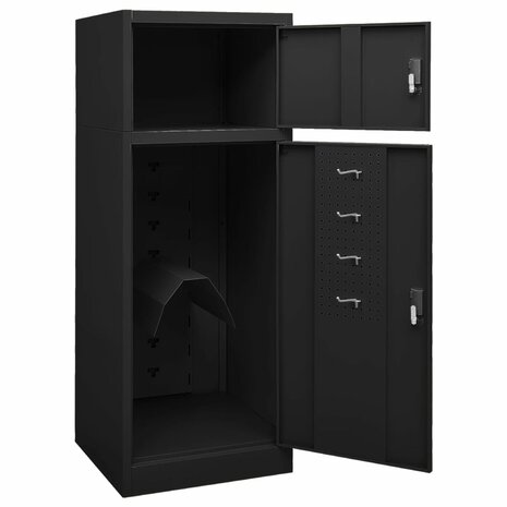 Zadelkast 53x53x140 cm staal zwart    5