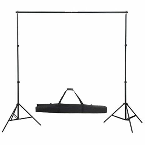 Studioset met zwarte achtergrond en lampen 600x300 cm  5