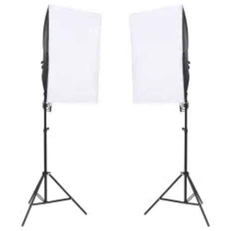 Fotostudioset met verlichtingsset en achtergrond 2