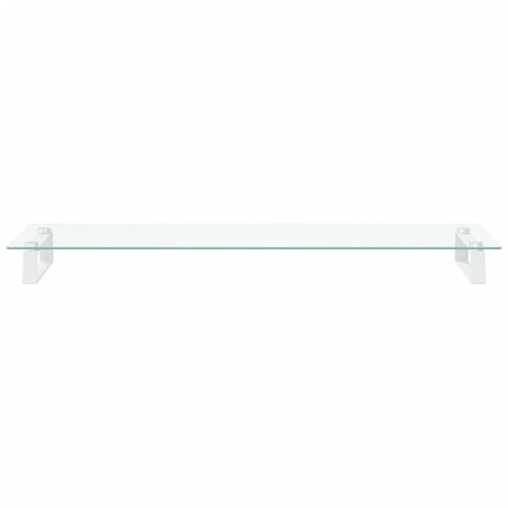 Monitorstandaard 100x35x8 cm gehard glas en metaal wit 4