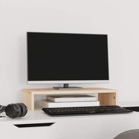 Monitorstandaard 50x27x10 cm massief grenenhout 3