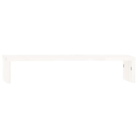 Monitorstandaard 50x27x10 cm massief grenenhout wit 2