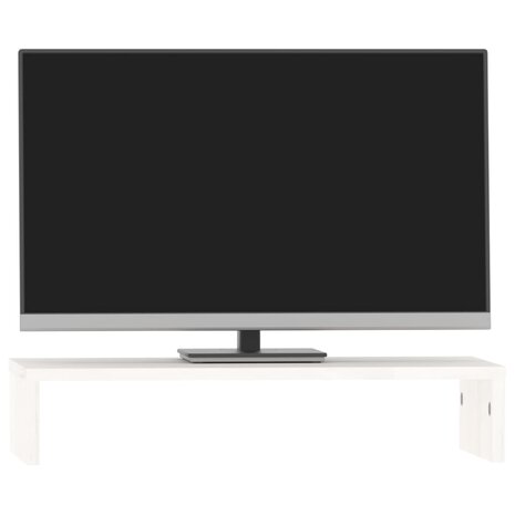 Monitorstandaard 50x27x10 cm massief grenenhout wit 4