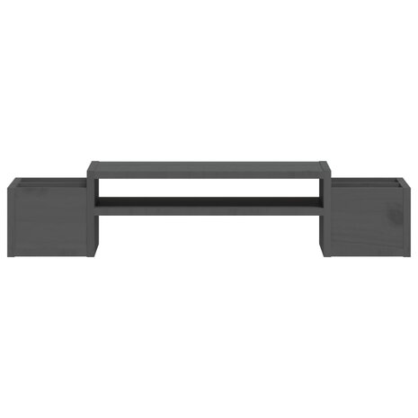Monitorstandaard 70x27,5x15 cm massief grenenhout grijs 5