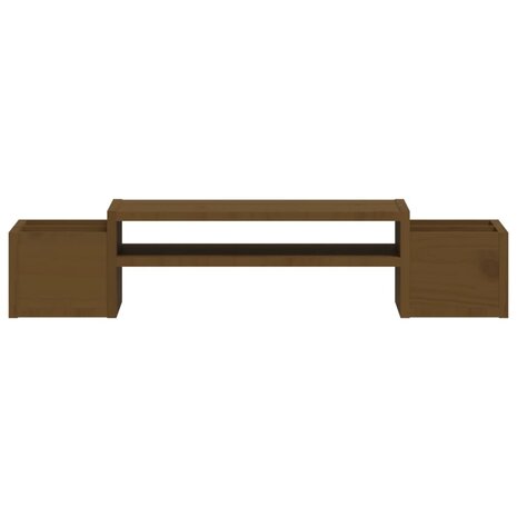 Monitorstandaard 70x27,5x15 cm massief grenenhout honingbruin 5