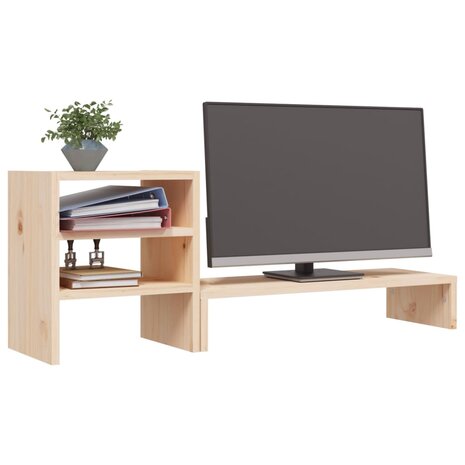 Monitorstandaard 81x20x30 cm massief grenenhout 4