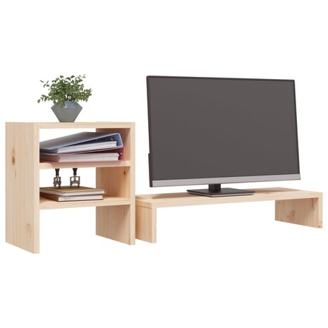 Monitorstandaard 81x20x30 cm massief grenenhout 5