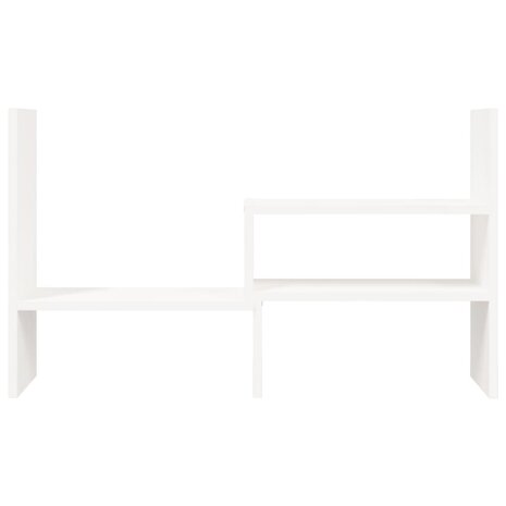 Monitorstandaard (39-72)x17x43 cm massief grenenhout wit 6