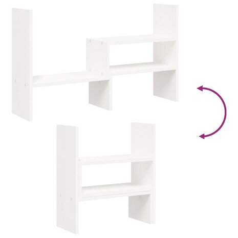 Monitorstandaard (39-72)x17x43 cm massief grenenhout wit 9