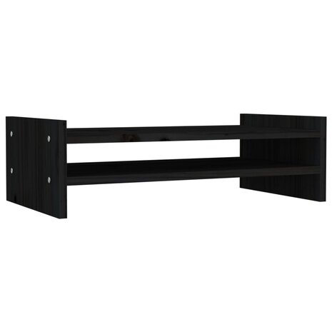 Monitorstandaard 50x27x15 cm massief grenenhout zwart 2