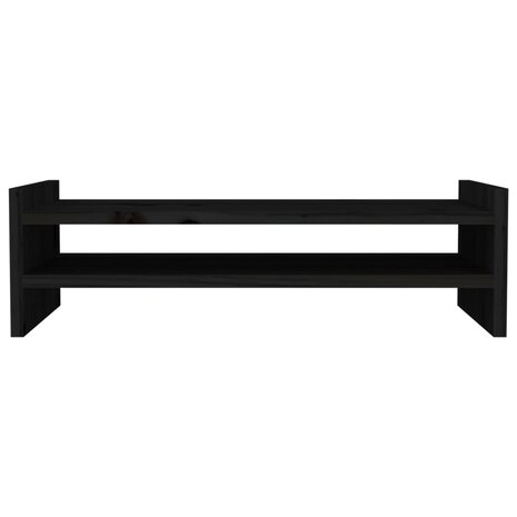Monitorstandaard 50x27x15 cm massief grenenhout zwart 5