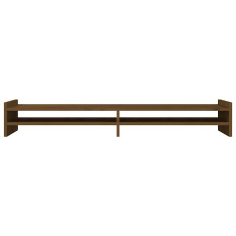 Monitorstandaard 100x27x15 cm massief grenenhout honingbruin 5