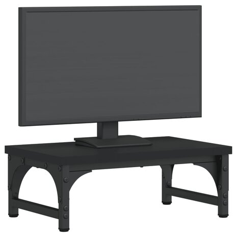 Monitorstandaard 37x23x14 cm bewerkt hout zwart 3