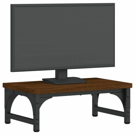 Monitorstandaard 37x23x14 cm bewerkt hout bruin eikenkleur 3
