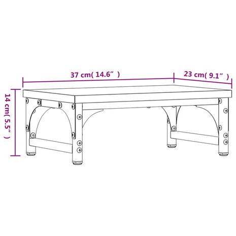 Monitorstandaard 37x23x14 cm bewerkt hout bruin eikenkleur 9