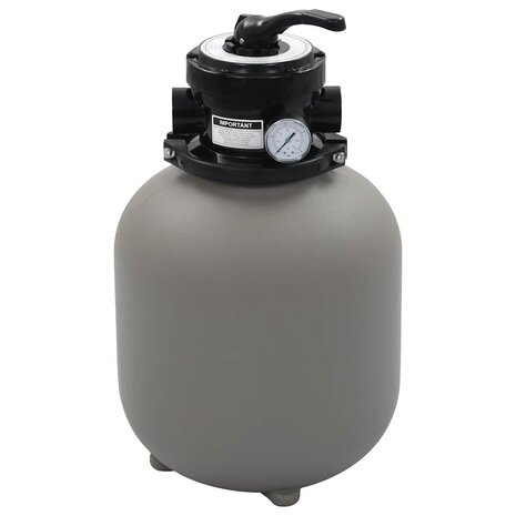 Zwembadzandfilter met 4-positie ventiel 350 mm grijs 1