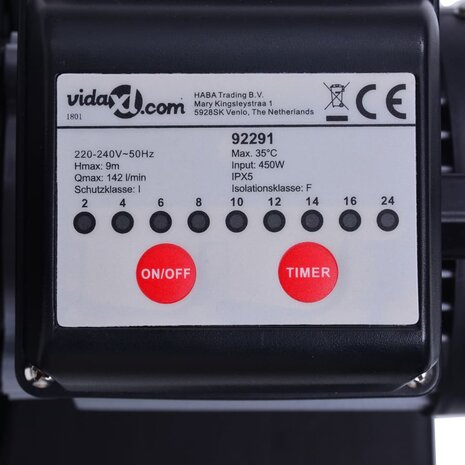 Zandfilterpomp met timer 450 W 25 L 9