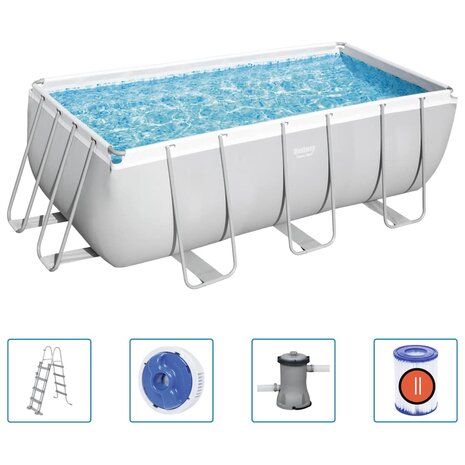 Bestway Power Steel Zwembadset rechthoekig 412x201x122 cm 2