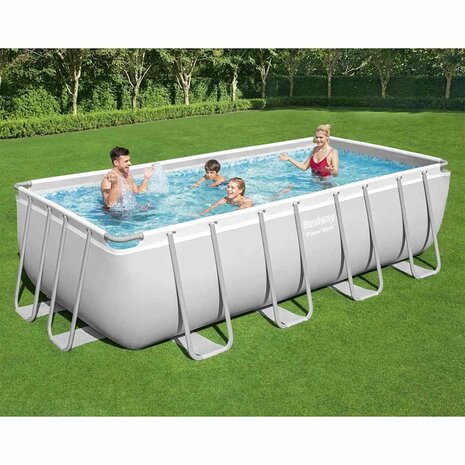 Bestway Power Steel Zwembadset rechthoekig 488x244x122 cm 1