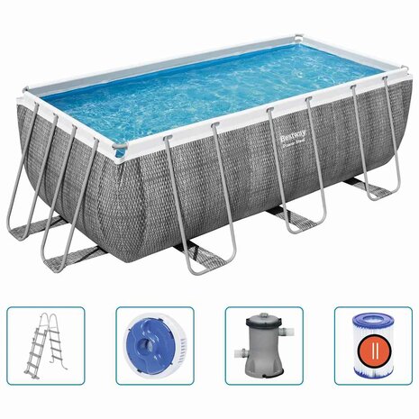 Bestway Power Steel Zwembadset rechthoekig 412x201x122 cm 2
