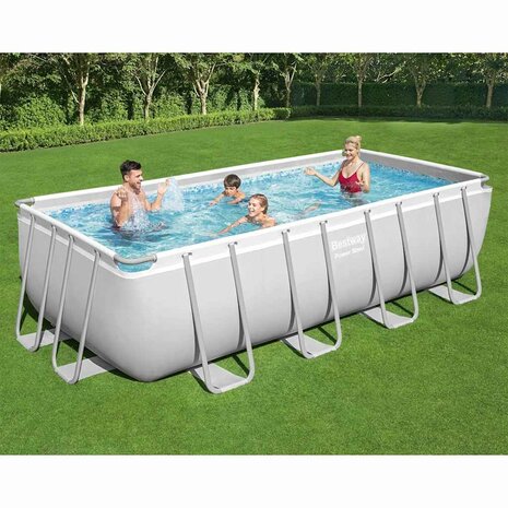 Bestway Zwembadset Power Steel rechthoekig 488x244x122 cm 1