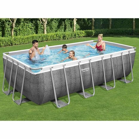 Bestway Zwembadset Power Steel rechthoekig 488x244x122 cm 1
