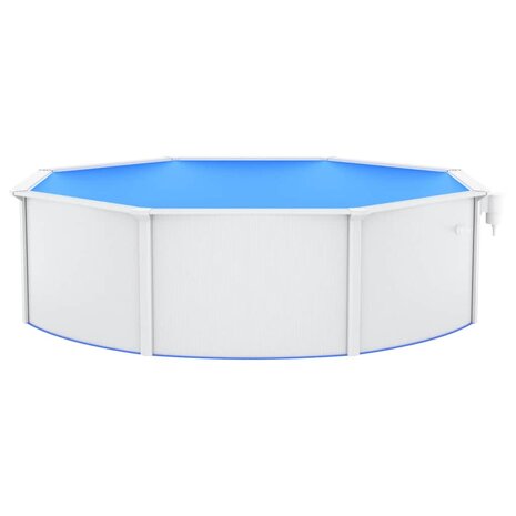 Zwembad met stalen wand rond 460x120 cm wit 5