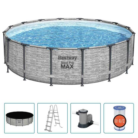 Bestway Zwembad Power Steel rond 488x122 cm 2