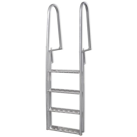 Dok/zwembadladder met 4 treden aluminium 167 cm 1