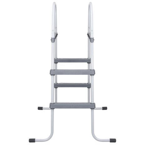 Zwembadladder 84 cm staal grijs 3