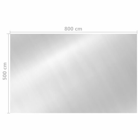 Zwembadhoes rechthoekig 800x500 cm PE zilverkleurig 5