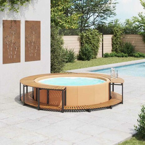 Spa-ombouw 273x53 cm massief acaciahout 1