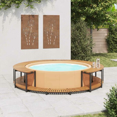 Spa-ombouw 273x53 cm massief acaciahout 3