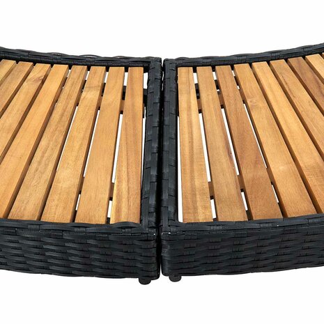 Spa-ombouw poly rattan en acaciahout zwart 8